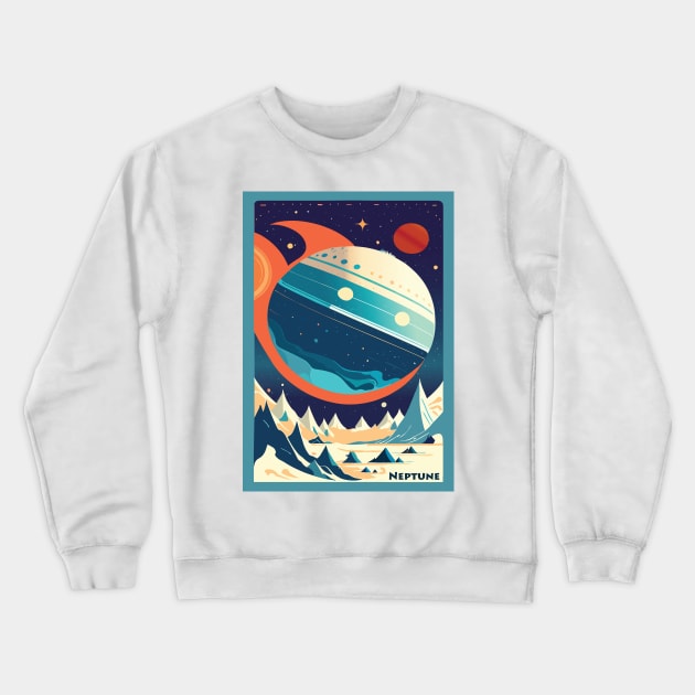 Neptune, Space poster Crewneck Sweatshirt by BokeeLee